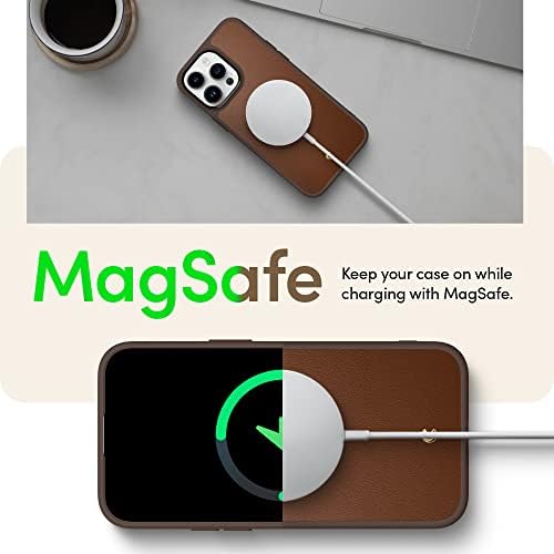 CYRİLL Kajuk Mag iPhone 14 Pro Max (Eyer Kahverengi) ve Kajuk Mag Cüzdan Deri Magsafe Cüzdan (Krem) Paketi