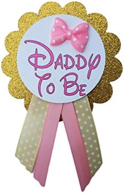 2 Anne olmak ve Baba Olmak Kız Bebek Duş Pimleri ebeveynler için giymek, Pembe ve altın, papyon veya yay Bebek Serpin