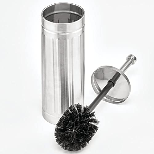 mDesıgn Metal Kompakt Klozet Fırçası, Dikdörtgen Çöp Kovası, Banyo Temizliği/Depolama için Çöp Kutusu/Geri Dönüşüm