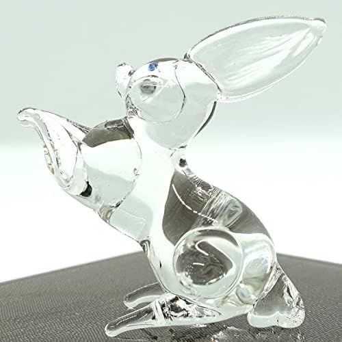 Sansukjai Tavşan Tiny Minyatür Figürler Hayvanlar El Üflemeli Cam Sanatı Koleksiyon Hediye Süslemeleri, temizle