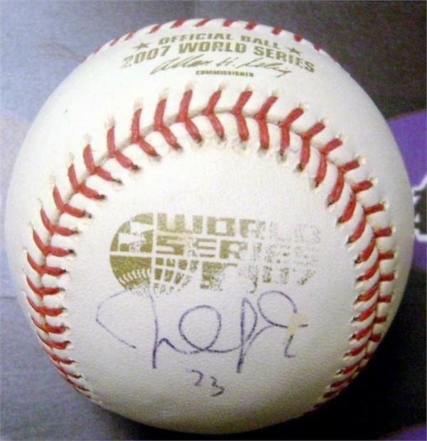 Julio Lugo imzalı 2007 Dünya Serisi Beyzbol (Boston Red Sox) - İmzalı Beyzbol Topları