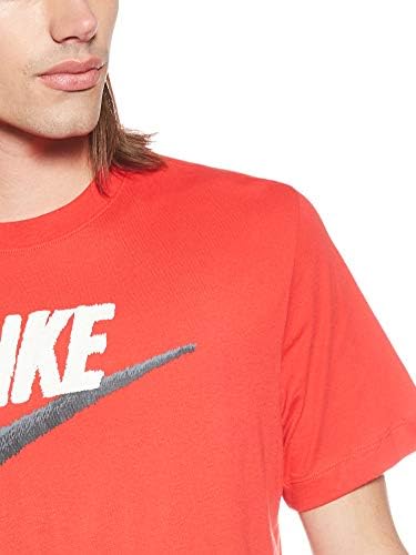 Nike Spor erkek tişört, Ekip Boyun Gömlek Erkekler için Swoosh, Üniversite Kırmızı / Yelken / Siyah, M