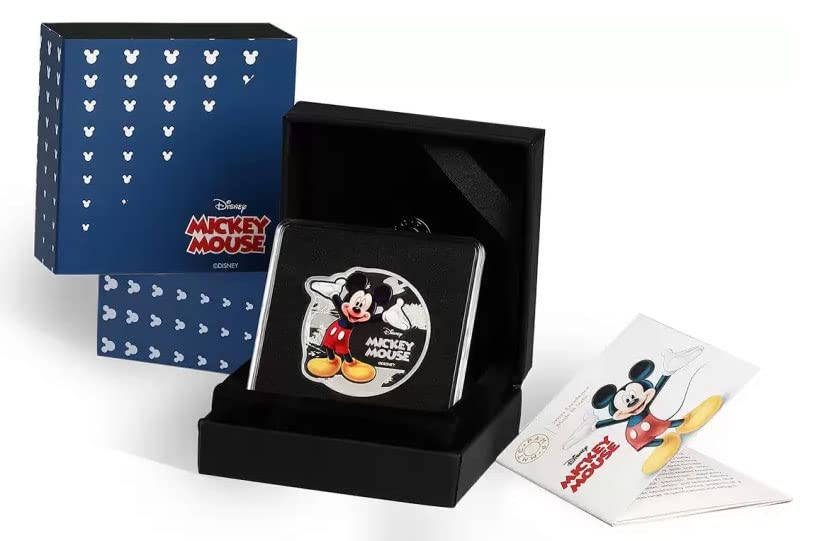 2023 DE Disney Pamp PowerCoin Mickey Mouse Disney 1 Oz Gümüş Madalya 1 Oz BU Parlak Dolaşımsız