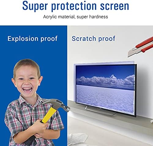 WSHA Parlama Önleyici TV Ekran koruyucu-TV ekranı için mavi ışık filtresi / Koruyucu Film / Yansıma Önleyici Oranı