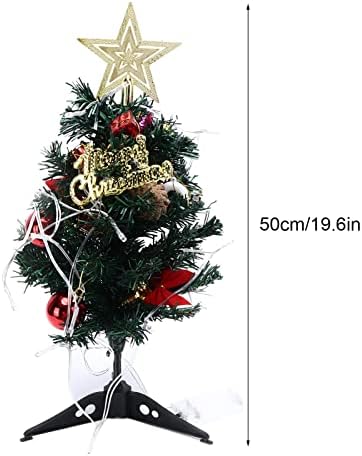 19.6 inç yapay Noel ağacı ile çok renkli Led ışıkları ve askı süsleri, Mini Noel Ağacı, masa Noel Ağacı için tatil
