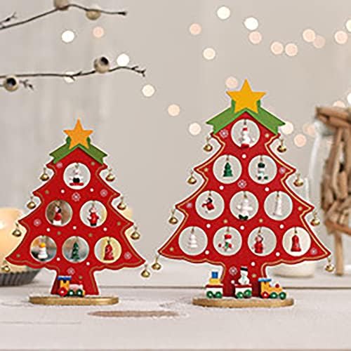Yapay Noel Ağacı DIY Mini Noel Ağacı Masaüstü Ahşap Noel Ağacı Dekorasyon Noel Çocuk Dekorasyon Noel Kristal Süslemeleri