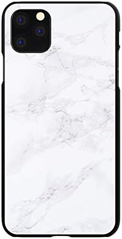 DıstınctInk iPhone için Kılıf 13 Pro MAX (6.7 Ekran) - Özel Ultra İnce İnce Sert Siyah Plastik Kapak - Beyaz Gri Mermer