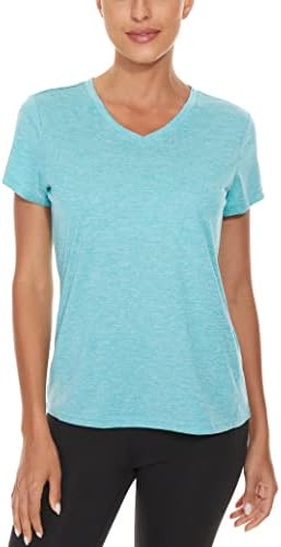 MAGCOMSEN 3 Paket kadın kısa kollu tişört V Yaka Hızlı Kuru Atletik T Shirt Koşu Egzersiz Yoga Üst Tee Gömlek