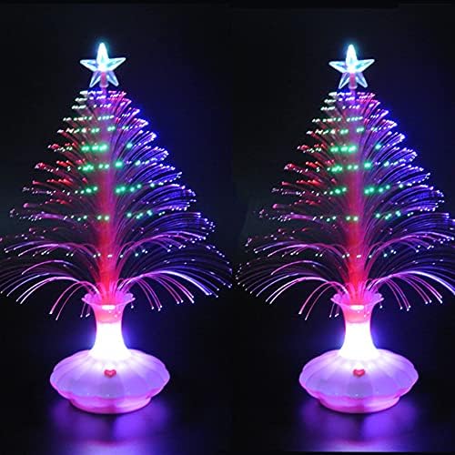 alfyng LED Fiber optik Noel ağacı, Bir yıldız ile renk değiştiren tatil ağacı seti, Noel evleri dekorasyonu ve tatil