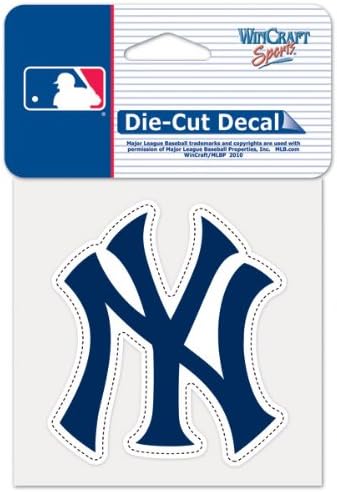 WinCraft MLB New York Yankees 45793011 Mükemmel Kesim Renkli Çıkartma, 4 x 4, Siyah