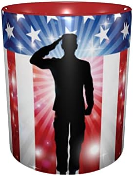 Teşekkür ederim Asker Selam Amerika Bayrağı Kahve Kupalar 11 OZ Seramik Kupa Ofis ve Ev için Su Çay Kupa Bardak içinde