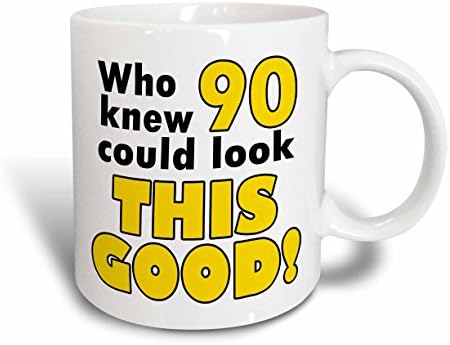 90'ın Bu Güzel Sarı Seramik Kupa, 11 oz, Beyaz Görünebileceğini Bilen 3dRose