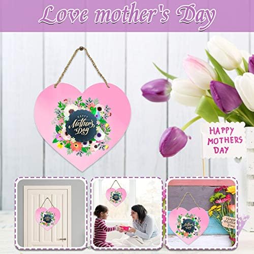 Guolarızı Kalp Şeklinde Gün İşareti Kapı Mutlu İşareti Ön Yaratıcı Karşılama anneler Ev Dekor (Çok Renkli)