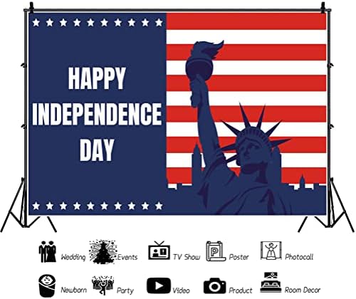 DORCEV 20x10ft Vatansever Zemin 4 Temmuz Mutlu Bağımsızlık Günü ABD Amerikan Bayrağı özgürlük heykeli Arka Plan Gaziler