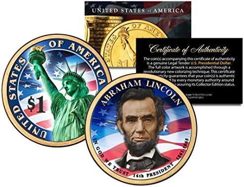 RENKLENDİRİLMİŞ 2 taraflı 2010 ABRAHAM LİNCOLN Başkanlık $1 Dolar ABD Başkan Parası
