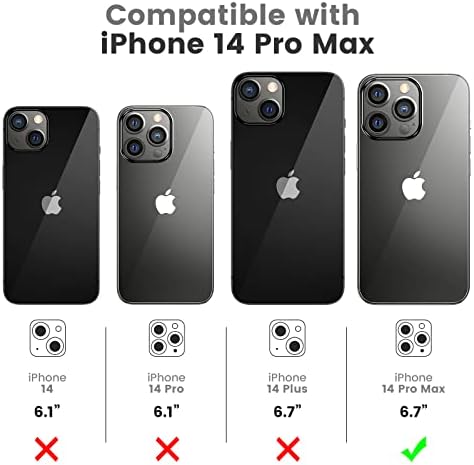 Tensea [2 + 2 PAKET] iPhone 14 Pro Max Gizlilik Ekran Koruyucu ile Kamera Lens Koruyucu, 6.7 inç Siyah Özel Anti Casus