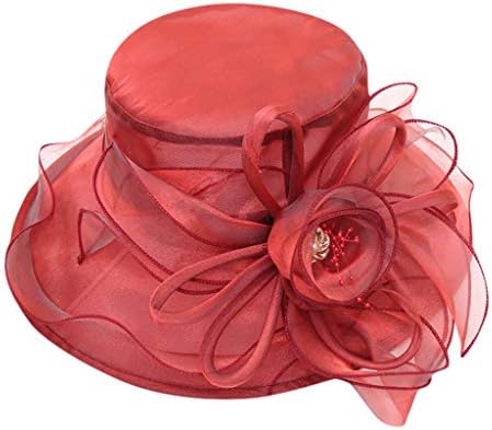 Kadın Kilise Düğün Fascinators Geniş Ağız Kova Şapka güneş şapkaları İngiliz Tarzı Çiçek gelin çayı Parti Kokteyl