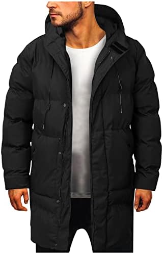 XZHDD Tunik Aşağı Ceketler Mens için, Kış Pamuk-yastıklı sıcak tutan kaban Orta uzunlukta Uzun Palto Rüzgar Geçirmez