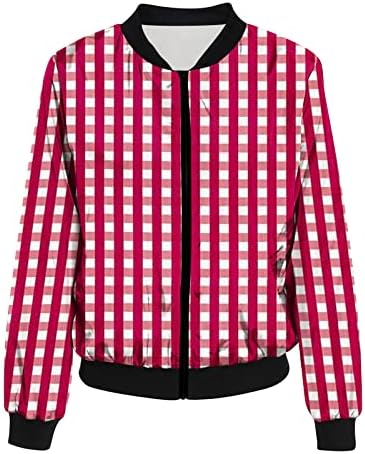 Rahat Ekose Ceket Mont Kadın Sonbahar Moda Uzun Kollu Gömlek Moda Standı Boyun Açık Ön Zip Hırka Ceketler