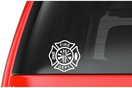 CustomDecal ABD Beyaz 4 Yangın Deparment Logosu (T17) Itfaiyeci Vinil çıkartma Araba Pencere