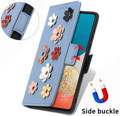 MEOORHE Moda 3D Çiçek Deri Flip Telefon kılıfı için Cüzdan Kart Tutucu Standı ile Samsung Galaxy A12 A13 A22 A23 A31