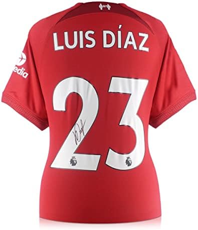 Özel Hatıra Luis Diaz, Liverpool 2022-23 Futbol Formasını İmzaladı