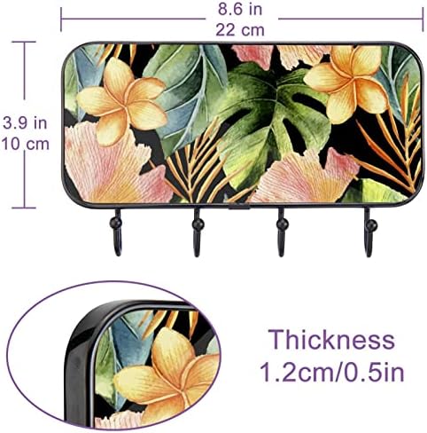 Yapışkanlı Paslanmaz Çelik Kanca Havlu Ceket Duvar Kanca Sıkışmış Banyo veya Mutfak Tropikal Yeşil Çiçek Yaprak Çiçek