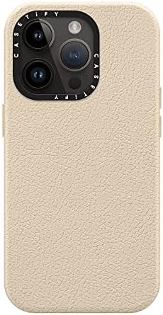 Casetify iPhone 14 Pro Deri Kılıf [4,9 ft Düşme Koruması / Magsafe ile Uyumlu] - Yulaf Sütü