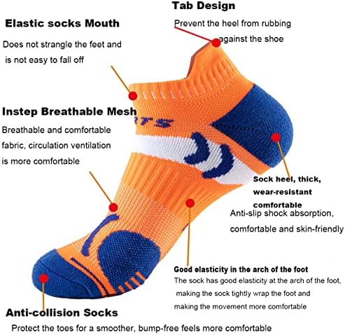 YWSLRC Bayan Ayak Bileği Çorap 6 Pairs Koşu Atletik Performans Yastıklı Spor Düşük Kesim Çorap Tab,Boyutu 6-10