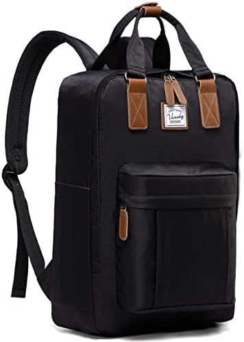 VASCHY Laptop Sırt Çantası Erkekler Kadınlar için, 15.6 inç Vintage Okul gençler için sırt çantası Bookbag Sırt Çantası,