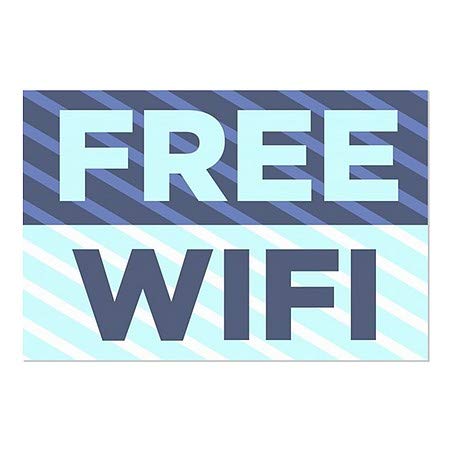 CGSıgnLab / Ücretsiz WiFi-Çizgili Mavi Pencere Kaplaması / 18 x 12