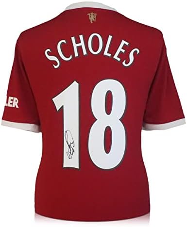 Özel Hatıra Paul Scholes, Manchester United 2021-22 Futbol Formasını İmzaladı. Üstün Çerçeve