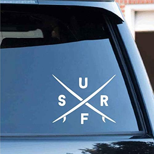 DXLING Siyah / Gümüş Sörf Sticker Yaratıcı Çıkartması vinil Araba Styling Aksesuarları Oto Araba Pencere Tampon Çıkartması