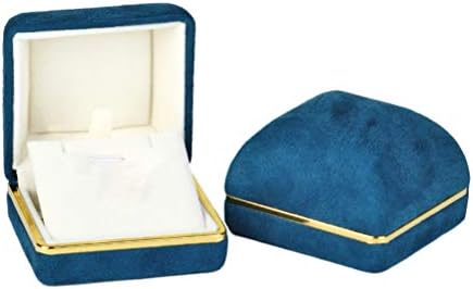 Cabilock Altın Kenar Mücevher Kutusu Mavi Tüy Bırakmayan Narin Kolye Organizatör Kolye saklama kutusu