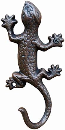 Dökme Demir Dekoratif Duvar Kancası-Dökme Demir Gecko Duvara Monte Kanca, Anahtar Kancası Ceket Şapka Askısı Dökme
