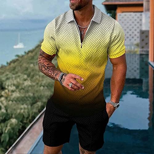 Erkekler için egzersiz Setleri, erkek Çiçek Düğme Aşağı Hawaii Setleri Rahat Kısa Kollu Gömlek ve Şort Takım Elbise