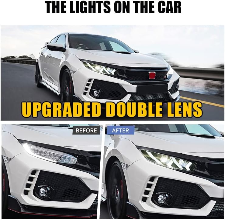 TT-ABC LED Far Honda Civic -2021 Sedan Coupe Hatchback Tipi R FK7 FK8 Spor lamba donanımı Yükseltilmiş Lensler