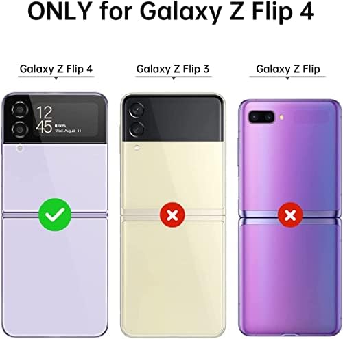 Samsung Galaxy Z flip 4 5G 2022 için Kılıf, Şeffaf Sert PC Sırtlı Şeffaf İnce Telefon Kılıfı, Yumuşak TPU Kenarları,