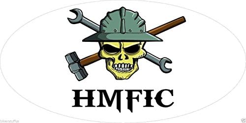 Kafatası Kask Etiketi ile HMFIC Sert şapka Etiketi