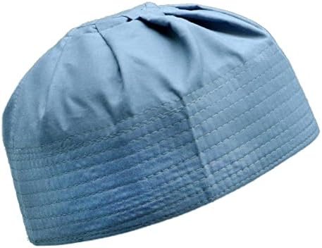 TheKufi Güvercin Mavi Pilili üst Düz Renk Kumaş Kufi Namaz Kafatası Kap Kufi Şapka Tabligh Topi