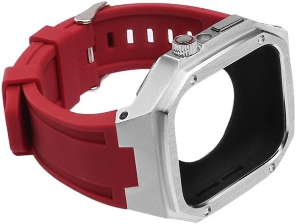 HOUCY Renkli Silikon Kayış Metal Kasa Apple Watch iWatch için SE 8 7 6 5 4 40mm 41mm 44mm 45mm Erkekler Değiştirin