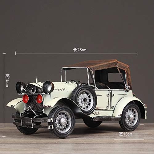Heykelleri Heykel Figürleri Heykelcikler, Yaratıcı Nostaljik Retro Ferforje Beyaz Klasik Araba Modeli Minyatür Heykelcik