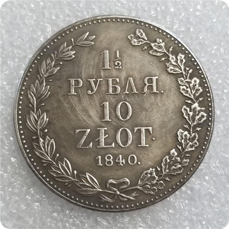 Antika El Sanatları Polonya 1835/36/37/38/39/40/41 Gümüş Dolar hatıra parası