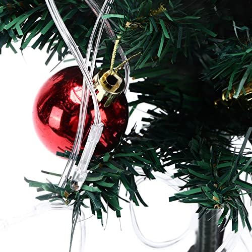 plplaaoo Mini Noel ağacı, Çok renkli Led ışıkları ve askı süsleri ile 19.6 inç yapay Noel ağacı, Tatil Noel festivali