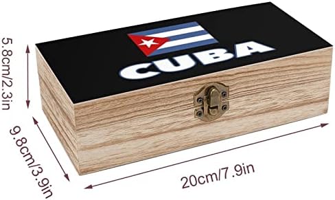 Küba Bayrağı Ahşap saklama kutusu Masaüstü Küçük Dekoratif Organizatör Takı kapaklı kutular