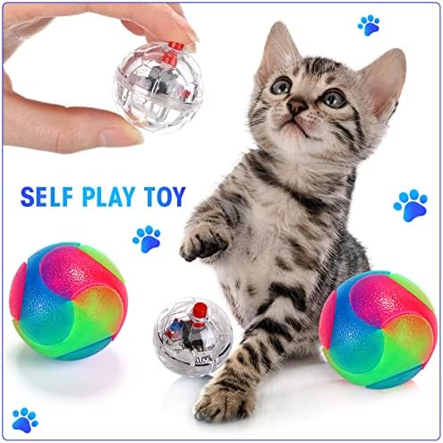 4 Parça Hayalet Avcılık Kedi Topu, LED ışık up Köpek Topu hareket ışık up Kedi Topu Yanıp sönen Elastik Top karanlıkta