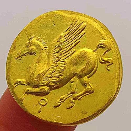 Yunan Antika Bakır Eski Altın Melek Uçan At Kabartma Özel Şekilli Hatıra Madalyası Koleksiyonu Ev Odası Ofis Dekoru