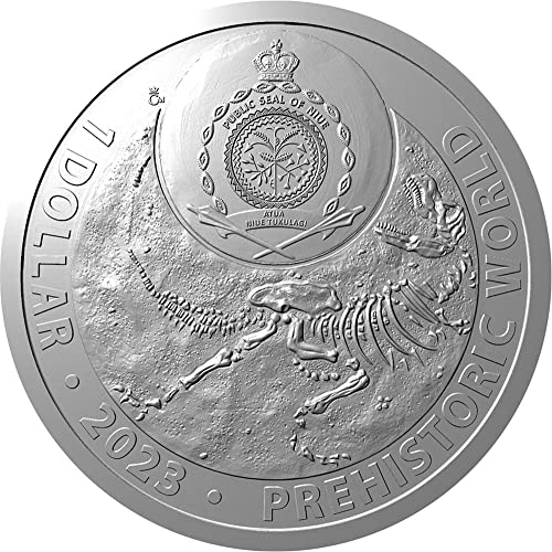 2023 DE Tarih Öncesi Dünya PowerCoin Parasaurolophus 1 Oz Gümüş Sikke 1 $ Niue 2023 Kanıtı