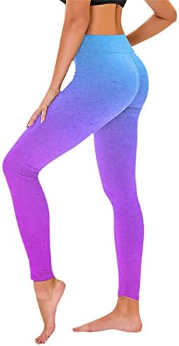 Kadınlar için yüksek Belli Tayt See-Through Yumuşak Karın Kontrol Yoga Pantolon Degrade Renk Koşu Bisiklet Tayt