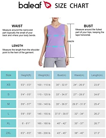 BALEAF kadın Egzersiz Tankı Üstleri Tenis Hızlı Kuru Gevşek Fit Kolsuz Gömlek UPF50 + V Yaka Hafif Boy Büyük Mor